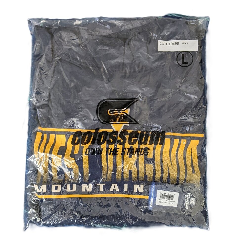 WVU Mountaineers Long Sleeved Hoodie T Shirt Mens Sz L_NWT
